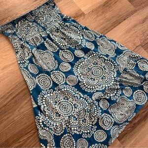 Express Women’s Elegant Blue Patterned Tube Dress